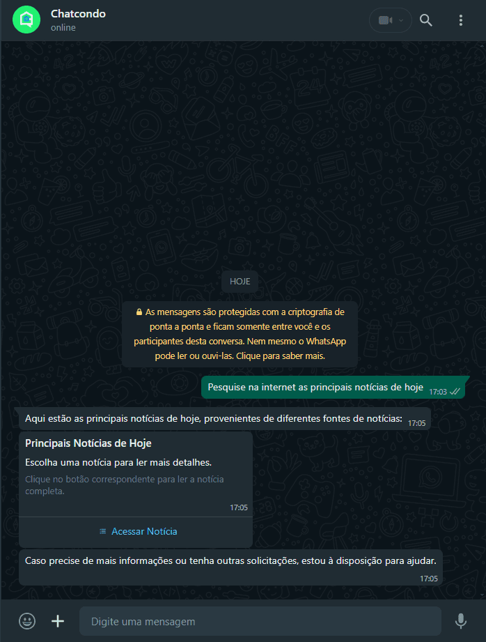 Imagem de solicitação ao ChatCondo sobre o quórum necessário para a reforma de fachada