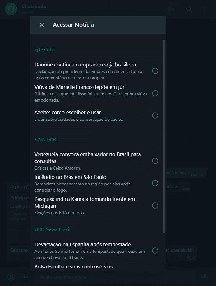 Imagem de solicitação ao ChatCondo sobre o quórum necessário para a reforma de fachada
